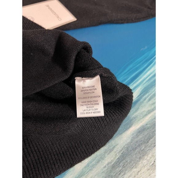 ❄️Calligraphie Womens Tinsel Tini Martini Graphic Holiday Sweater Black Medium - Picture 8 of 12